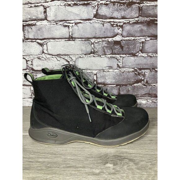 Chaco Tedinho Bulloo Black Canvas Green Lace Up Hiking Boots Men Sz 11M US/44EU - Picture 15 of 16